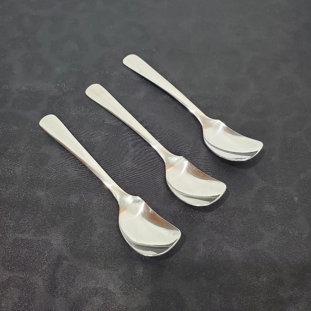 Vintage John Wagner Baby Food Or Jam Scraper Spoon Flat Edges Stainless Japan